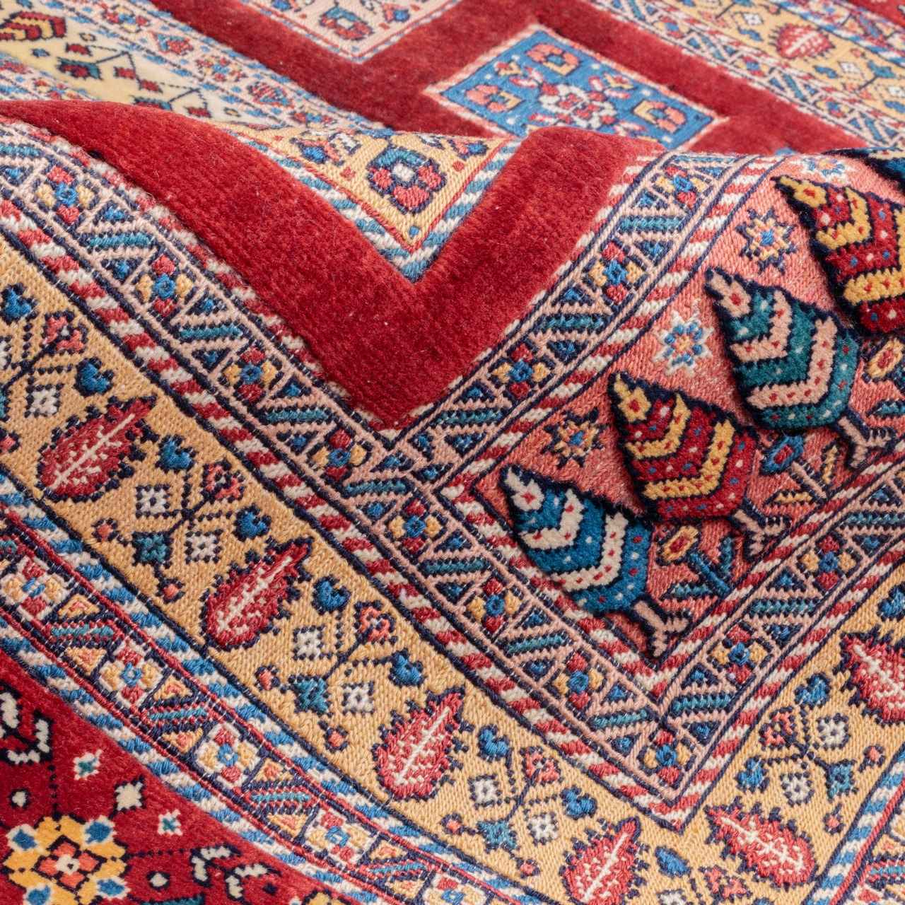 Килим ручной работы из Ирана, Хорасан, геометрический узор, шерстяная смесь
