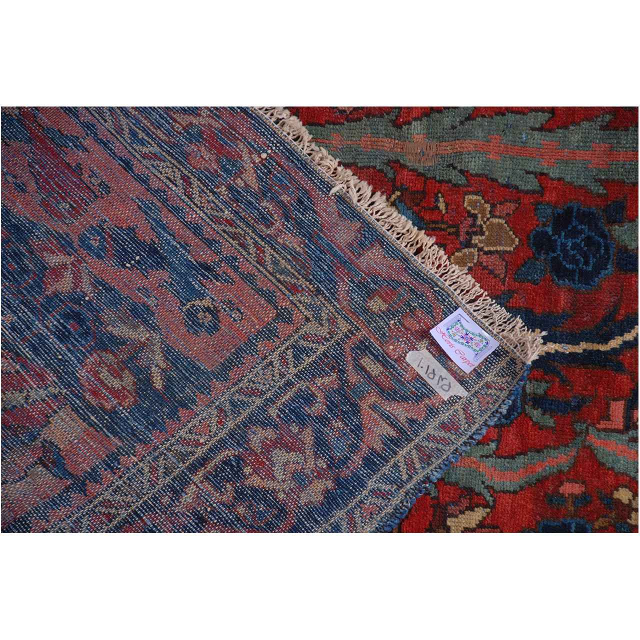 Красный ковер пэчворк Хериз — шерсть и хлопок
