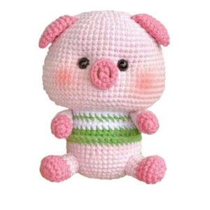 Свинка амигуруми — розовая мягкая игрушка из хлопка