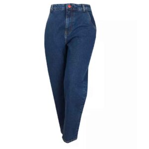 Женские джинсы Mom Fit свободного кроя — синие