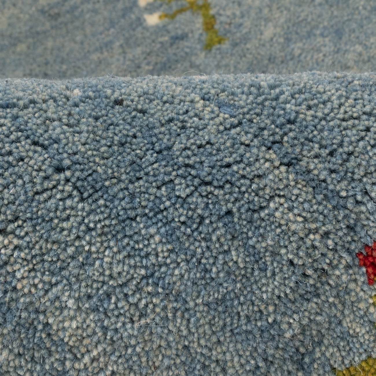 Подлинный персидский ковер Габбе Древо жизни — Голубой, Шерсть, Ручная работа