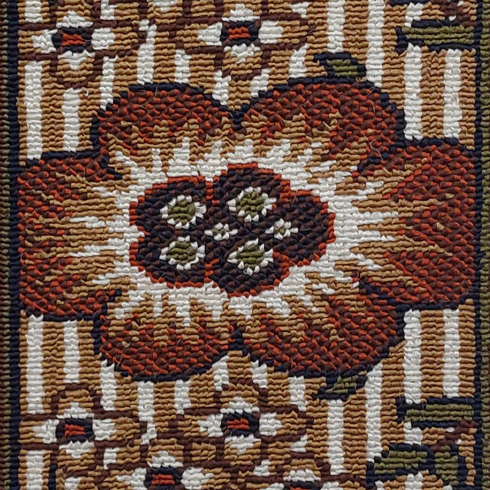 Коричневая ковровая накладка на ступень (Цветочная)