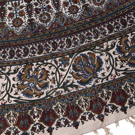 Иранская скатерть: традиционная каламкари, круг