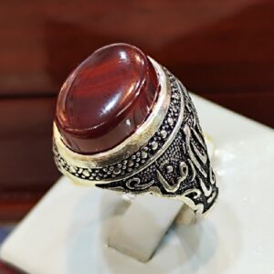 Исламское агатовое серебряное кольцо «Элеганс, Я Имам Реза»