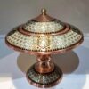 Персидская подставка для икры из латуни с инкрустацией хатамкари
