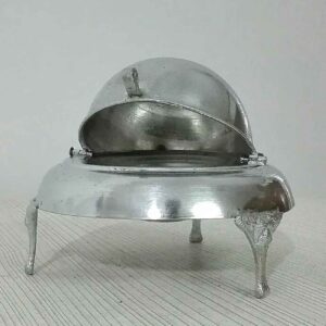 Персидская подставка для икры с латунным куполом и серебряным основанием