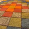 Килим ручной работы из Ирана, красная клетка, аутентичное шерстяное искусство