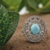 Мастерский серебряный перстень с нейшабурской бирюзой