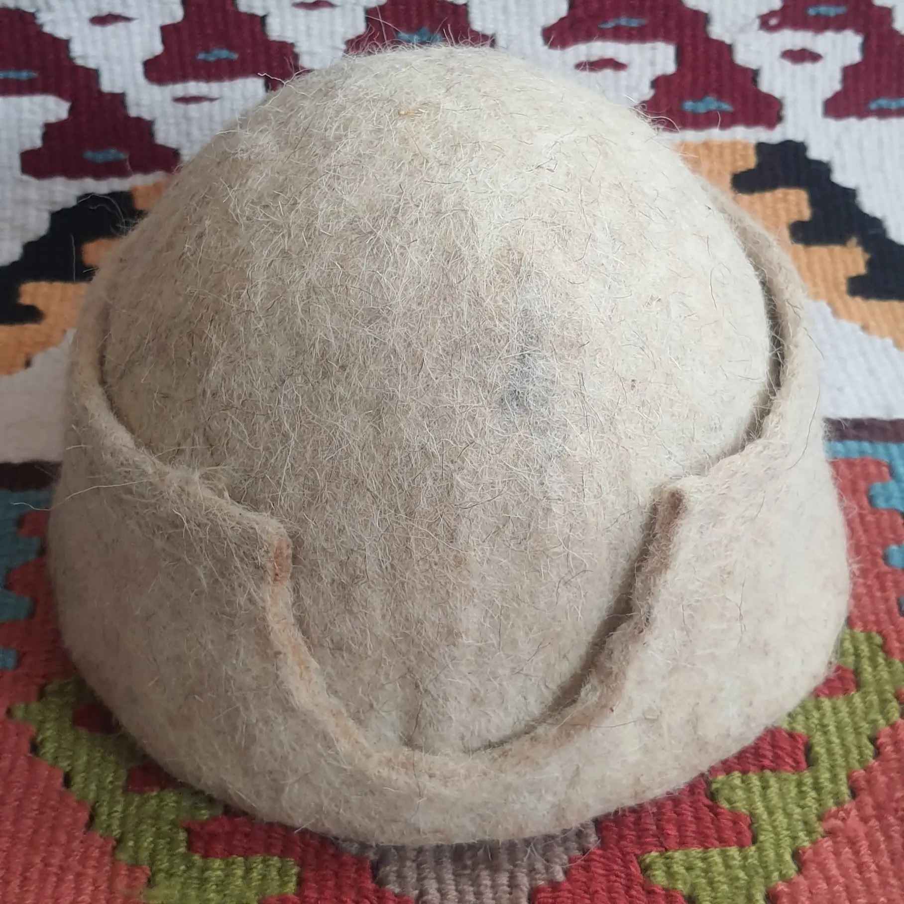 Традиционная лури шапка из войлока (Коричневый)