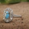 Серебряное кольцо с турквенитом из Нейшабура