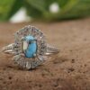 Серебряное кольцо с турквенитом из Нейшабура