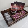 Деревянный органайзер для чая на 4 секции с комплектом подставок