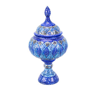 Авторская сахарница Минакари на меди (синяя)