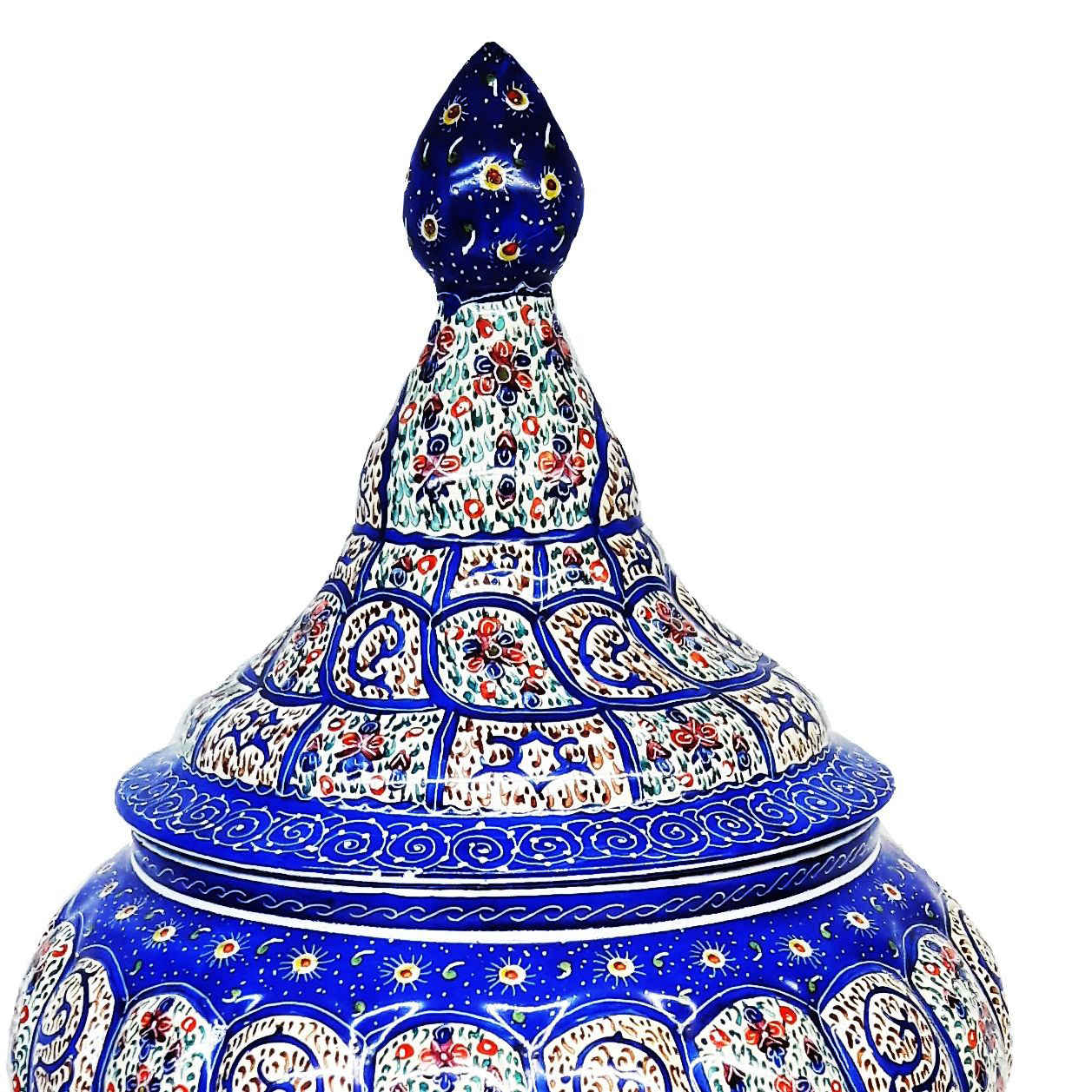 Элегантная медная сахарница «Минакари» (синяя эмаль)