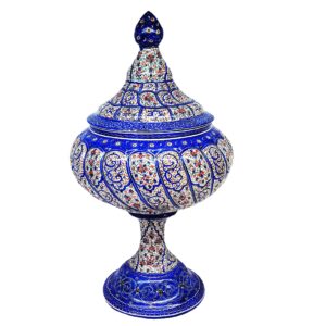 Элегантная медная сахарница «Минакари» (синяя эмаль)