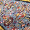 Дорожка-килим ручной работы из Ирана, Санандадж, синий цветочный узор, аутентичный продукт