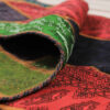 Красно-чёрный геометрический ковёр-пэчворк (шерсть)