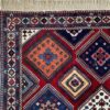 Персидский ковер ручной работы (Чахармахал и Бахтиари, Яламе, геометрический ромб) — красная шерсть