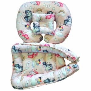 Розовый кокон-гнёздышко «Единорог» (3 предмета)