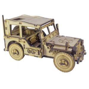 Деревянный 3D-пазл «Военный джип» (78 деталей)
