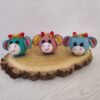 Вязаный брелок «Голова коровы», синий