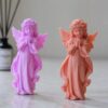 Ручная скульптурная свеча с ангелом для подарка и декора