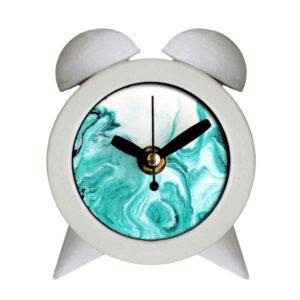 Бетонные часы с мраморным узором (Синие)