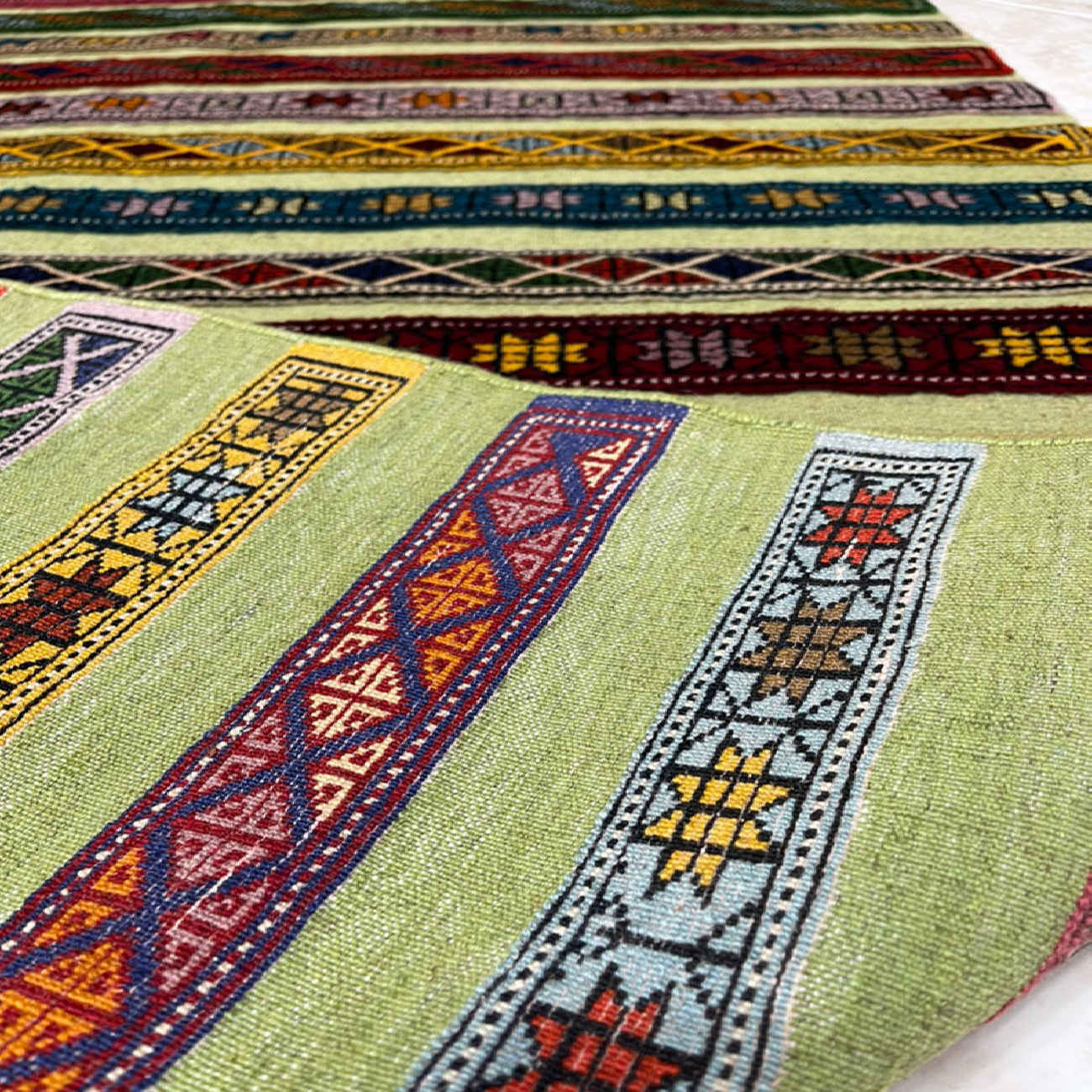 Килим ручной работы из Ирана, Голестан, полосы, аутентичная шерсть