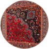 Красный круглый ковёр-пэчворк с цветами (хлопок)