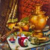 Персидский ковёр ручной работы из Тебриза с изображением самовара и чая