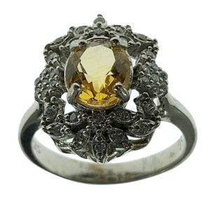Серебряное кольцо с желтым цитрином для женщин Анахита
