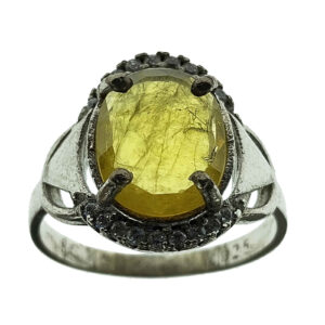 Серебряное кольцо с желтым цитрином для женщин Фариде