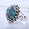 Серебряное кольцо с нейшабурской бирюзой, изготовленное вручную