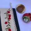 Тканевая косметичка «Бухара» с вышивкой (белая)