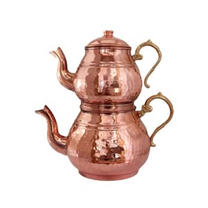 Медный двухъярусный чайник с ручной чеканкой