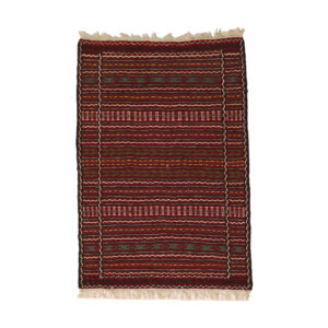 Персидский шерстяной килим из Хорасана, синий в полоску