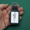 Кожаный брелок с поэзией Руми (сталь и кожа)