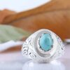 Серебряное кольцо с бирюзой Нейшабура, ручная работа для мужчин