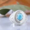 Серебряное кольцо с бирюзой Нейшабура, ручная работа II
