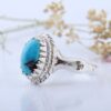 Серебряное кольцо с турквенитом из Нейшабура, выполненное вручную