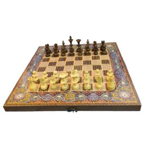 Персидские инкрустированные шахматы с 32 фигурами, традиционный дизайн