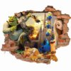Детская 3D наклейка на стену «Город мультфильмов»