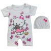 Детский комбинезон и шапочка «Hello Kitty» — белый хлопок