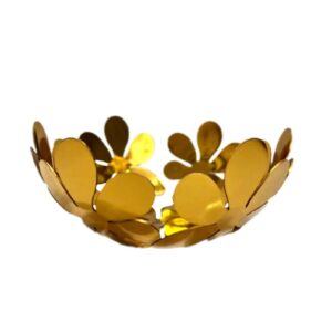 Сервировочная металлическая чаша с цветочным узором, модель Борна