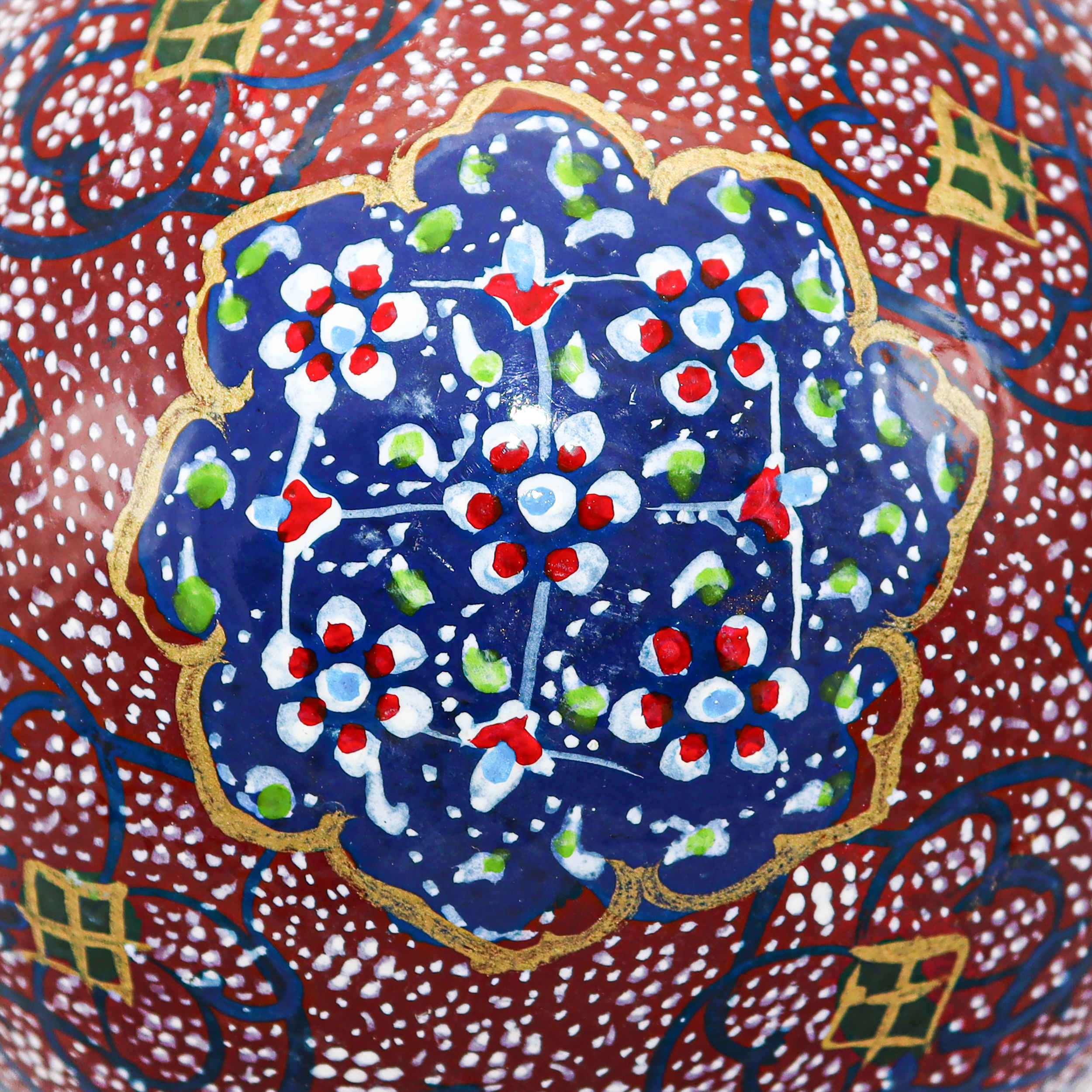 Декоративное страусиное яйцо с росписью (Красное)