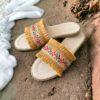 Золотистые тапочки макраме (стиль бохо)