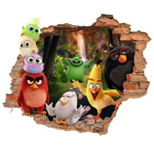 Детская 3D наклейка на стену «Angry Birds»