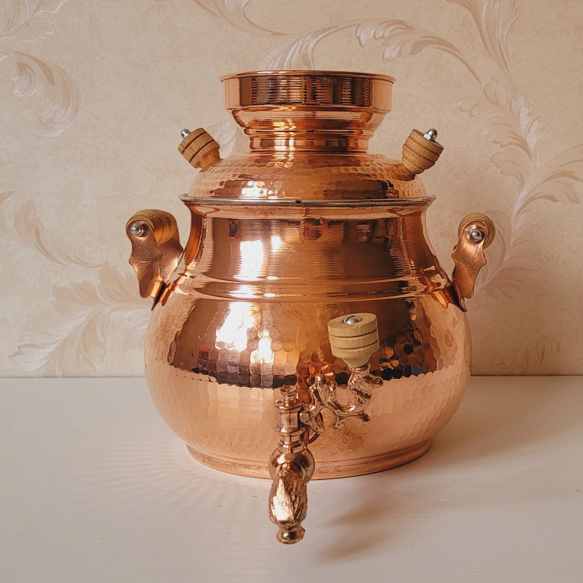 Медный самовар для плиты «Зохре» — ручная ковка