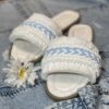 Женские тапочки макраме «Флэт» — Белые