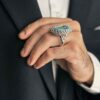 Мужское серебряное кольцо AM_4806 с бирюзой